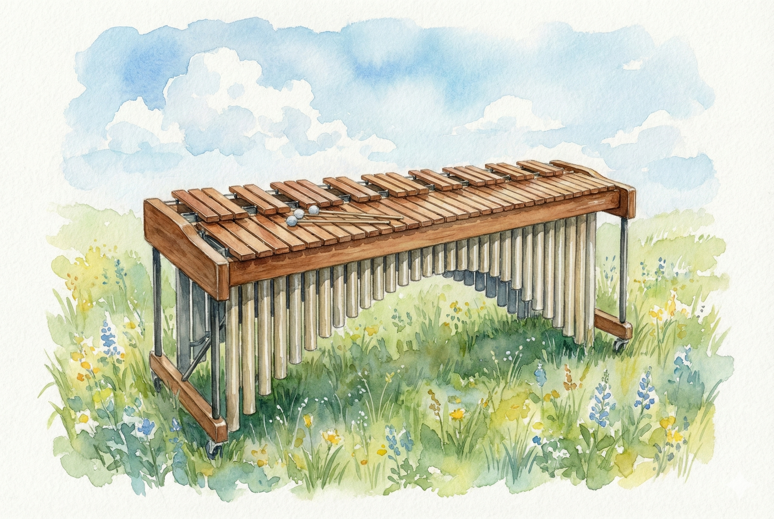 マリンバのイラスト